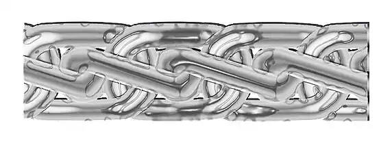 Wheat: Wheat chain is formed of very long, thin teardrop-shape links that all point in the same direction. The join of each link is like a tiny hinge, meaning this style is not as flexible or liquid-like as some others