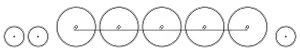 Diagram of two small leading wheels, five large driving wheels all joined by a coupling rod, and one small trailing wheel