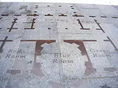 Floor plan of the White House inlaid in Freedom Plaza. (2006)