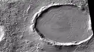 Crater showing concentric crater fill, as seen by CTX (on Mars Reconnaissance Orbiter).  Location is Phaethontis quadrangle.