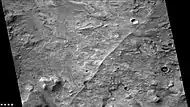 Possible dikes on floor of Copernicus Crater, as seen by CTX camera (on Mars Reconnaissance Orbiter).  The straight lines may be dikes, faults, or joints.