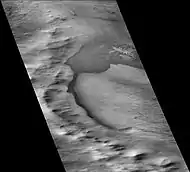 Western side of Mitchel crater (Martian crater), as seen by CTX camera (on Mars Reconnaissance Orbiter).