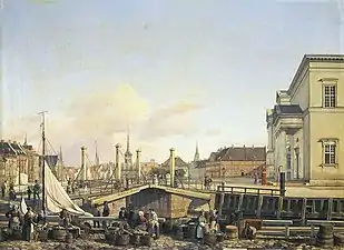 Højbro with a view of Slotsholmen  (1839)