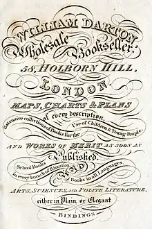 One of William Darton's advertisements, an early publisher of Hughes. From A Mother's Care Rewarded