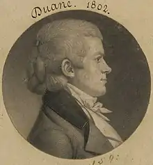 Engraving of Duane in profile