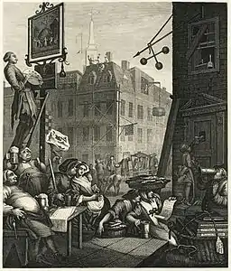 William Hogarth's engraving Beer Street at Beer Street