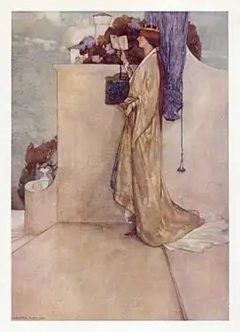 Enter Princess, reading.