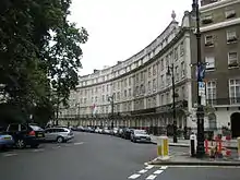 Wilton Crescent with the High Commission in the distance