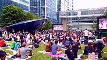 Image 31People watching the Championships' broadcast in Canary Wharf. (from Wimbledon Championships)