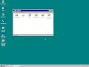 Windows 95 OSR1 Desktop without the Windows Desktop Update, prior to installing Internet Explorer 4.