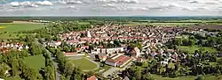 Aerial panorama of the town