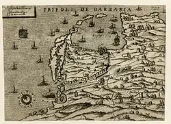 Map of Tripoli dated 1561, shortly after the end of Hospitaller rule