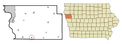 Location of Hornick, Iowa