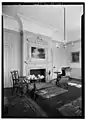 Parlor, Woodford Mansion, Philadelphia, Pennsylvania. The carved overmantel (1756) is attributed to Harding.