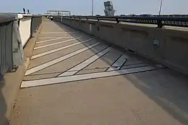 Virginia–DC border marked on the bridge