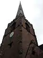 Spire pictured from immediately below to the south east.