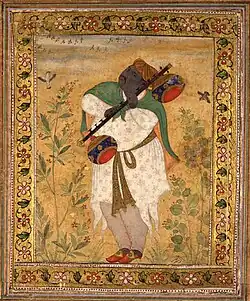 Portrait of Naubat Khan Kalawant by Ustad Mansur, Mughal School ca. 1600, British Museum, London.