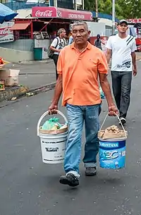 Pails with handles being reused