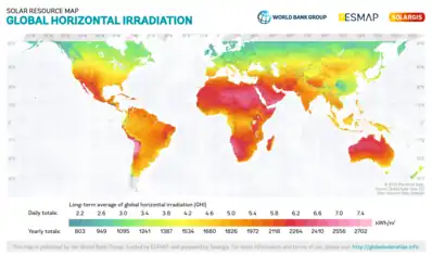 Image 4Global map of horizontal irradiation (from Solar energy)