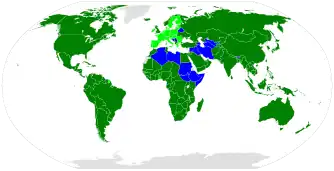 TRIPS  WTO members (where the TRIPS agreement applies)  Parties to the Agreement where also the membership of the European Union applies  Observers to the WTO