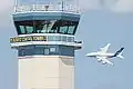 New air traffic control tower with A380 in background