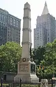 Monument (1857) to Mexican War hero General Worth, with Madison Square Park in the background