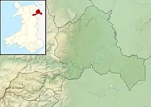 Map showing the location of Hanmer Mere in Wrexham County Borough