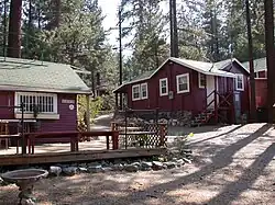 Downtown Wrightwood is dotted with many old resort cabins from the 1930s.