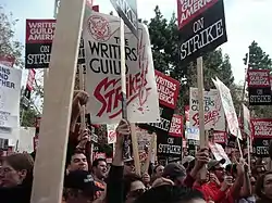 Image 2Picket signs at the 2007 Writers Guild of America strike.