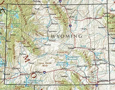 Image 28Wyoming terrain map (from Wyoming)