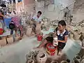 Hand crafting ceramics at Bat Trang, Vietnam