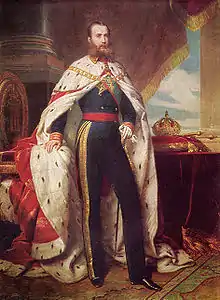 Emperor Maximilian I with the crown of the Second Mexican Empire.