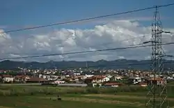 View of the town from Durrës-Tirana Highway