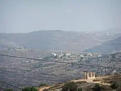 Yabrud  in front, al-Mazra'a ash-Sharqiya behind