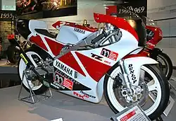 A 1994 Yamaha TZ 125 on display