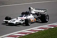 The team's first sponsorship deal was with Yardley, who branded McLarens such as this M19C (shown being demonstrated at the 2004 Canadian Grand Prix weekend).