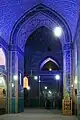 Mosque interior with rich tile- and brickworks.