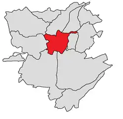 Kentron district shown in red