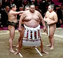 Akebono Taro (born May 8, 1969), Hawaii-born sumo wrestler, first foreign born wrestler to reach highest sumo rank Yokozuna