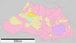 Location of Yorii in Saitama Prefecture