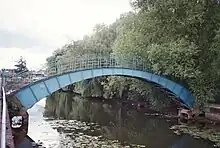 Pedestrian bridge from the west, looking downstream near DEFRA buildings53°57′37″N 1°04′22″W﻿ / ﻿53.960272°N 1.072903°W﻿ / 53.960272; -1.072903