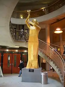 The former statue at York University in Canada