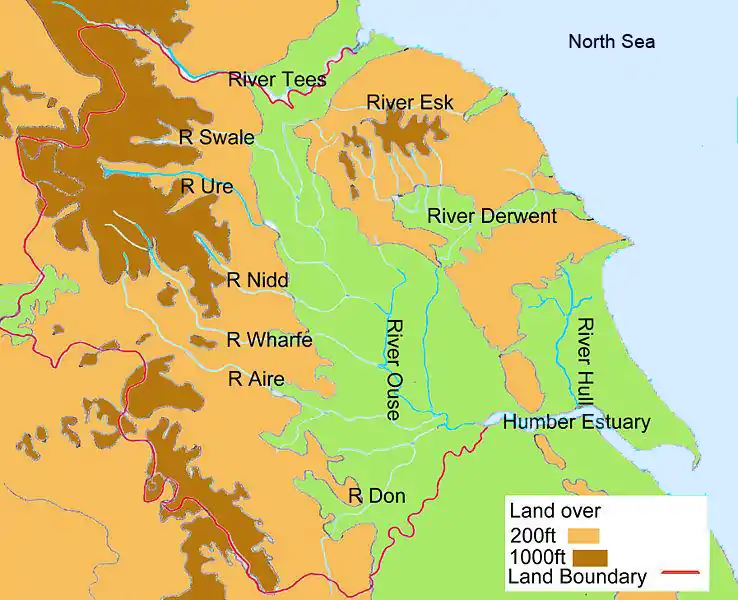 Image 15The main rivers of Yorkshire. (from History of Yorkshire)