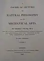 Title page to volume I of A Course of Lectures on Natural Philosophy and the Mechanical Arts (1807)