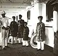 Young crown prince Vĩnh Thụy (right) boarding the Azay-le-Rideau steamer bound for Marseille, to study in France,1922.