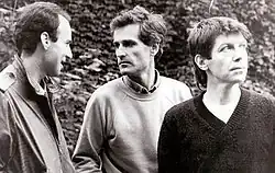 The founding members of Kozmetika, from left to right: Marko Pešić, Slobodan Konjović and Vladimir Jovanović