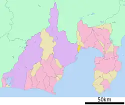 Location of Yui in Shizuoka Prefecture