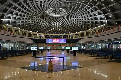 Interior of Binhai railway station waiting hall