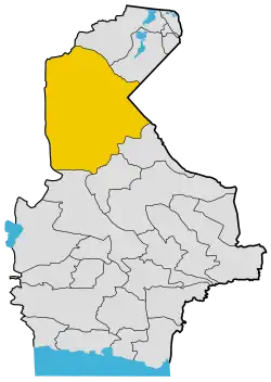 Location of Zahedan County in Sistan and Baluchestan province