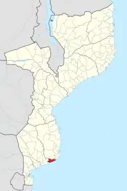 Zavala District on the map of Mozambique